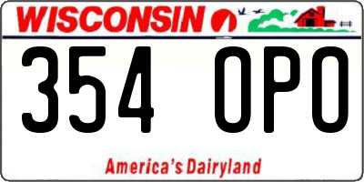 WI license plate 354OPO