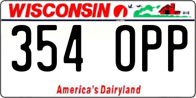WI license plate 354OPP