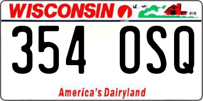WI license plate 354OSQ
