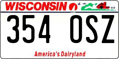 WI license plate 354OSZ