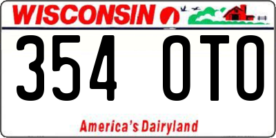 WI license plate 354OTO