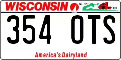 WI license plate 354OTS