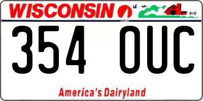 WI license plate 354OUC