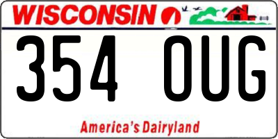 WI license plate 354OUG