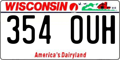 WI license plate 354OUH
