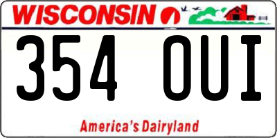 WI license plate 354OUI