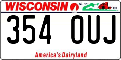 WI license plate 354OUJ
