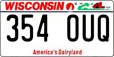 WI license plate 354OUQ