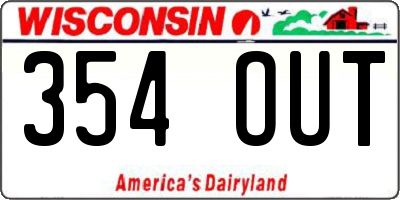 WI license plate 354OUT