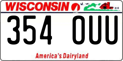 WI license plate 354OUU