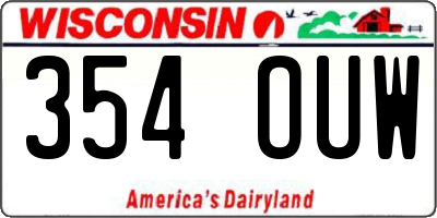 WI license plate 354OUW