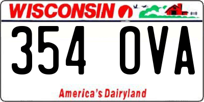 WI license plate 354OVA