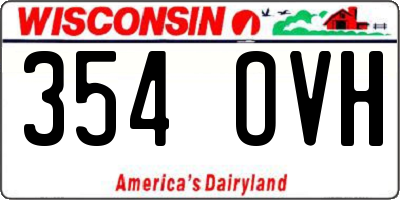 WI license plate 354OVH