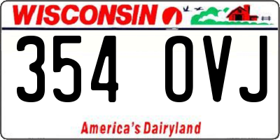WI license plate 354OVJ