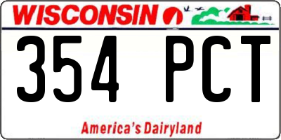 WI license plate 354PCT