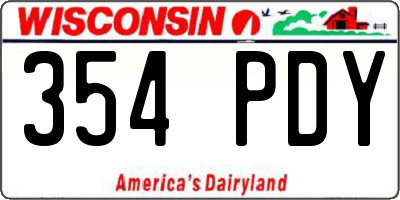 WI license plate 354PDY