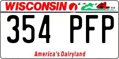 WI license plate 354PFP