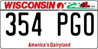 WI license plate 354PGO