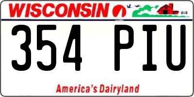 WI license plate 354PIU