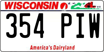 WI license plate 354PIW