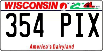 WI license plate 354PIX