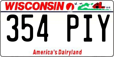 WI license plate 354PIY
