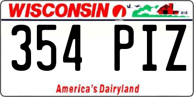 WI license plate 354PIZ