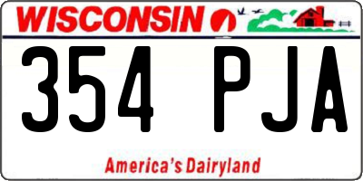 WI license plate 354PJA
