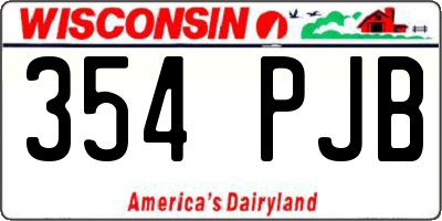 WI license plate 354PJB