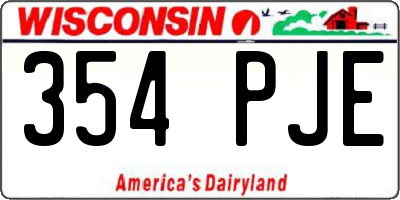 WI license plate 354PJE