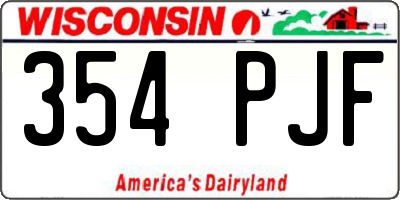 WI license plate 354PJF