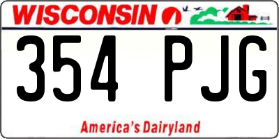 WI license plate 354PJG