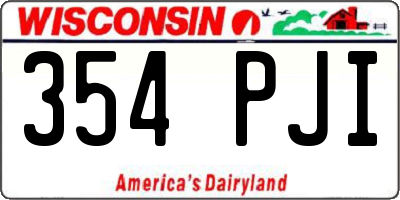 WI license plate 354PJI