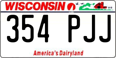 WI license plate 354PJJ