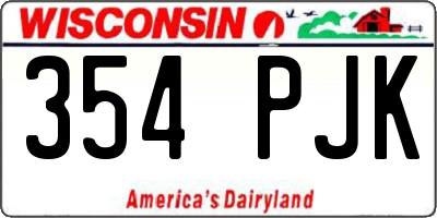 WI license plate 354PJK
