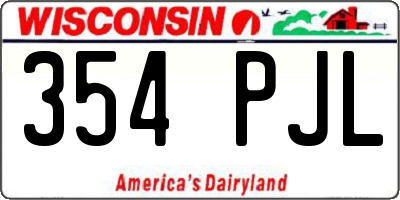 WI license plate 354PJL