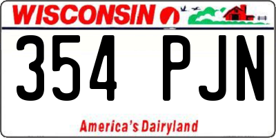 WI license plate 354PJN