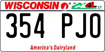 WI license plate 354PJO