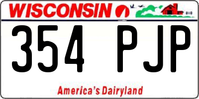 WI license plate 354PJP