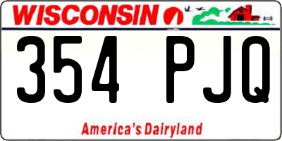 WI license plate 354PJQ
