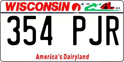 WI license plate 354PJR
