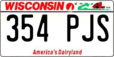 WI license plate 354PJS
