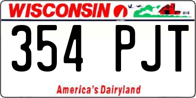 WI license plate 354PJT
