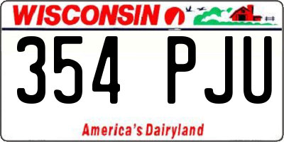 WI license plate 354PJU