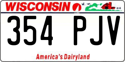 WI license plate 354PJV