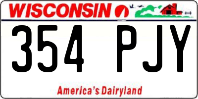 WI license plate 354PJY
