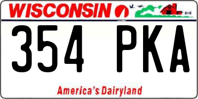 WI license plate 354PKA