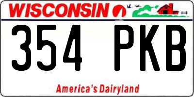WI license plate 354PKB
