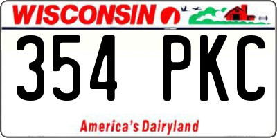 WI license plate 354PKC