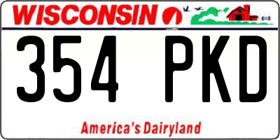 WI license plate 354PKD